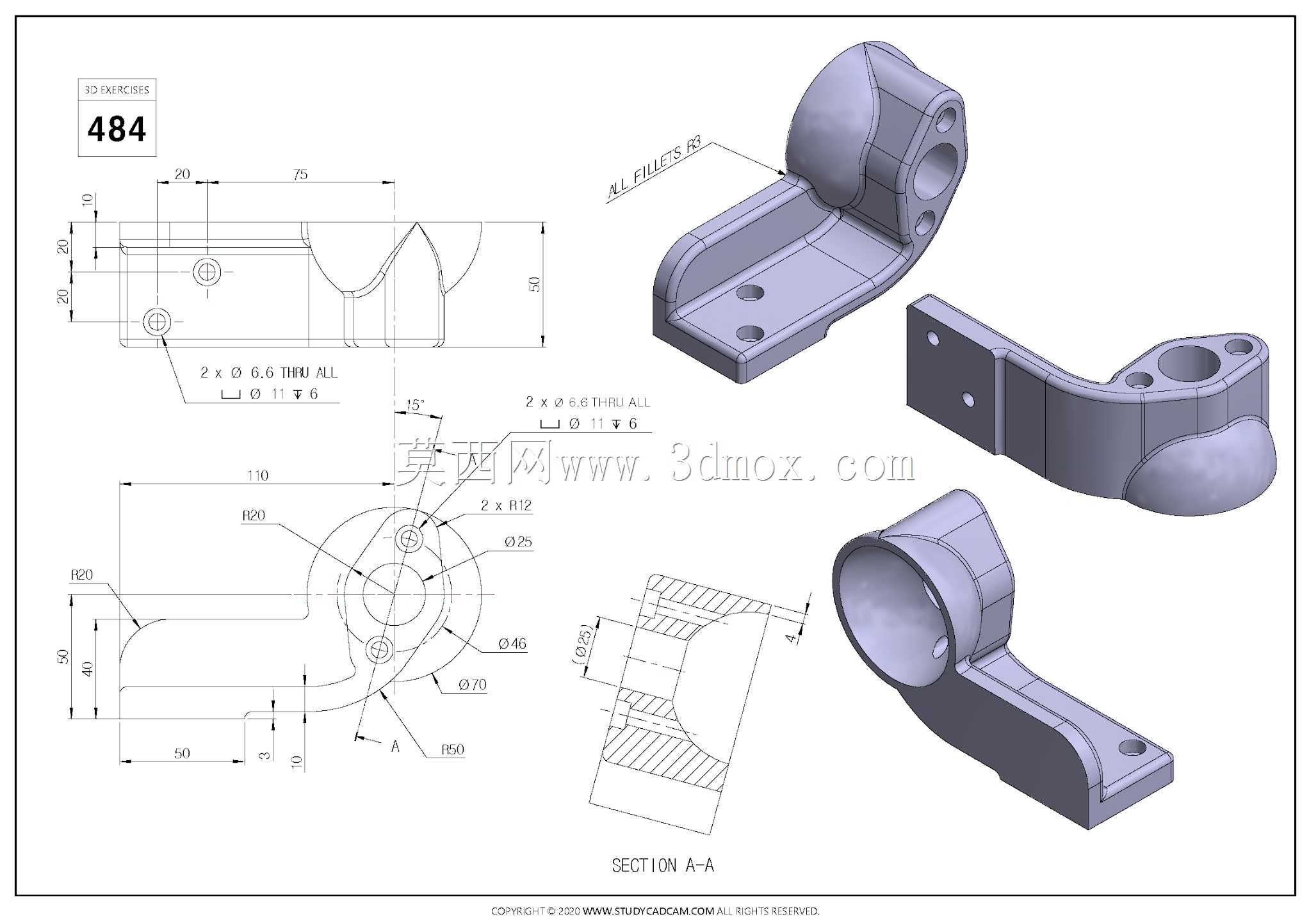 Studycadcam三维CAD练习484/Autodesk Inventor Pro