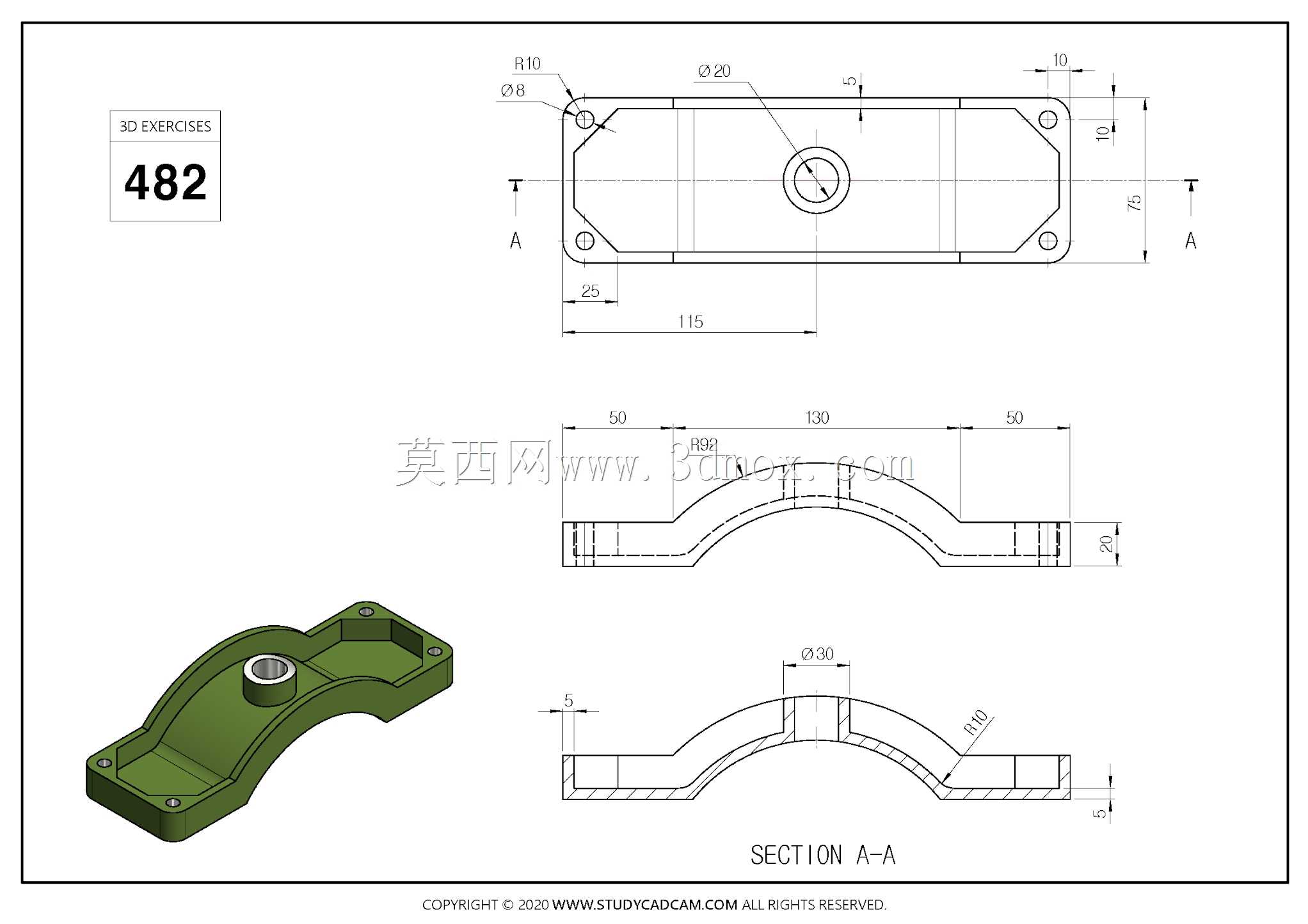 Studycadcam三维CAD练习482/Autodesk Inventor Pro