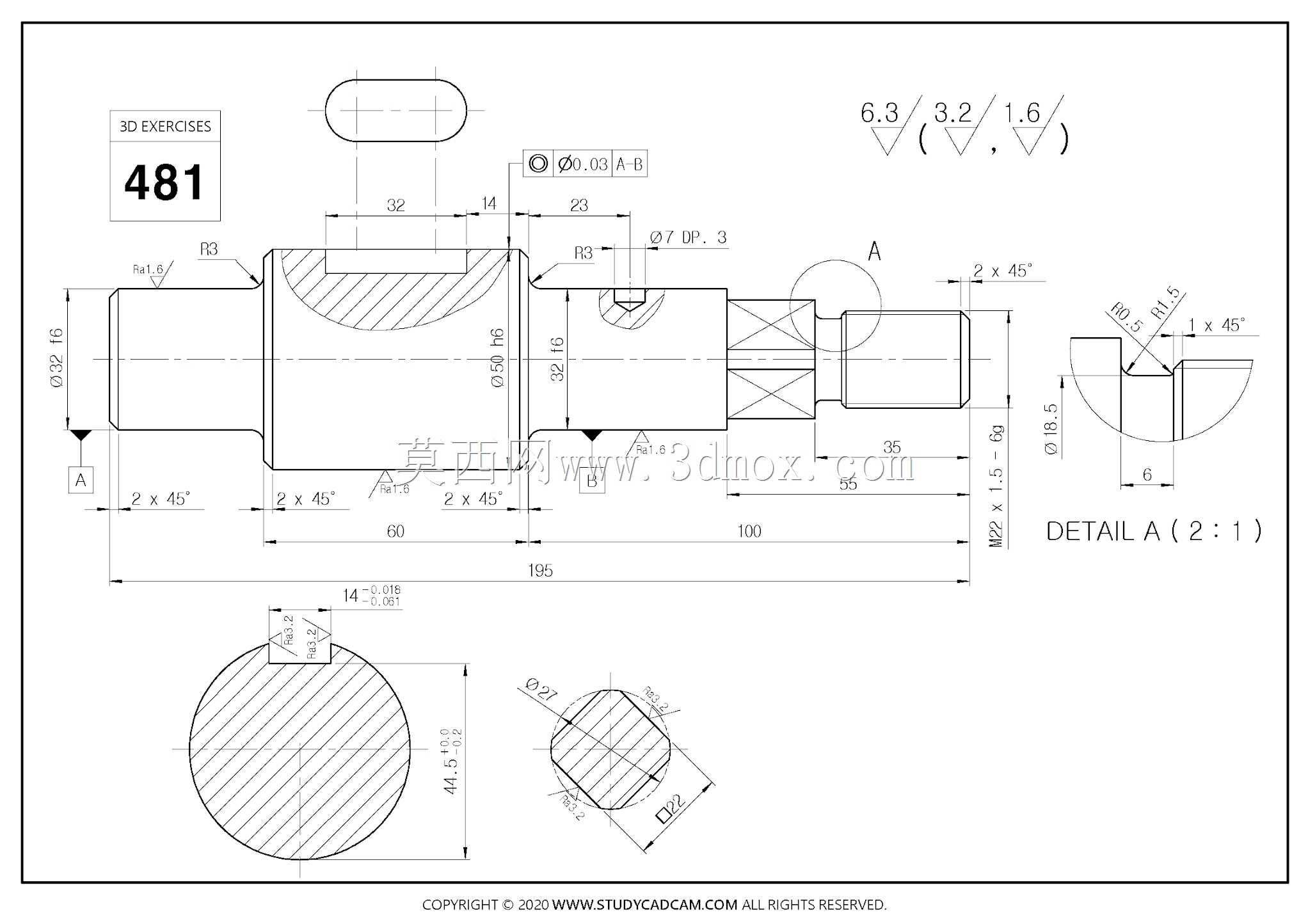 Studycadcam三维CAD练习481/Autodesk Inventor Pro