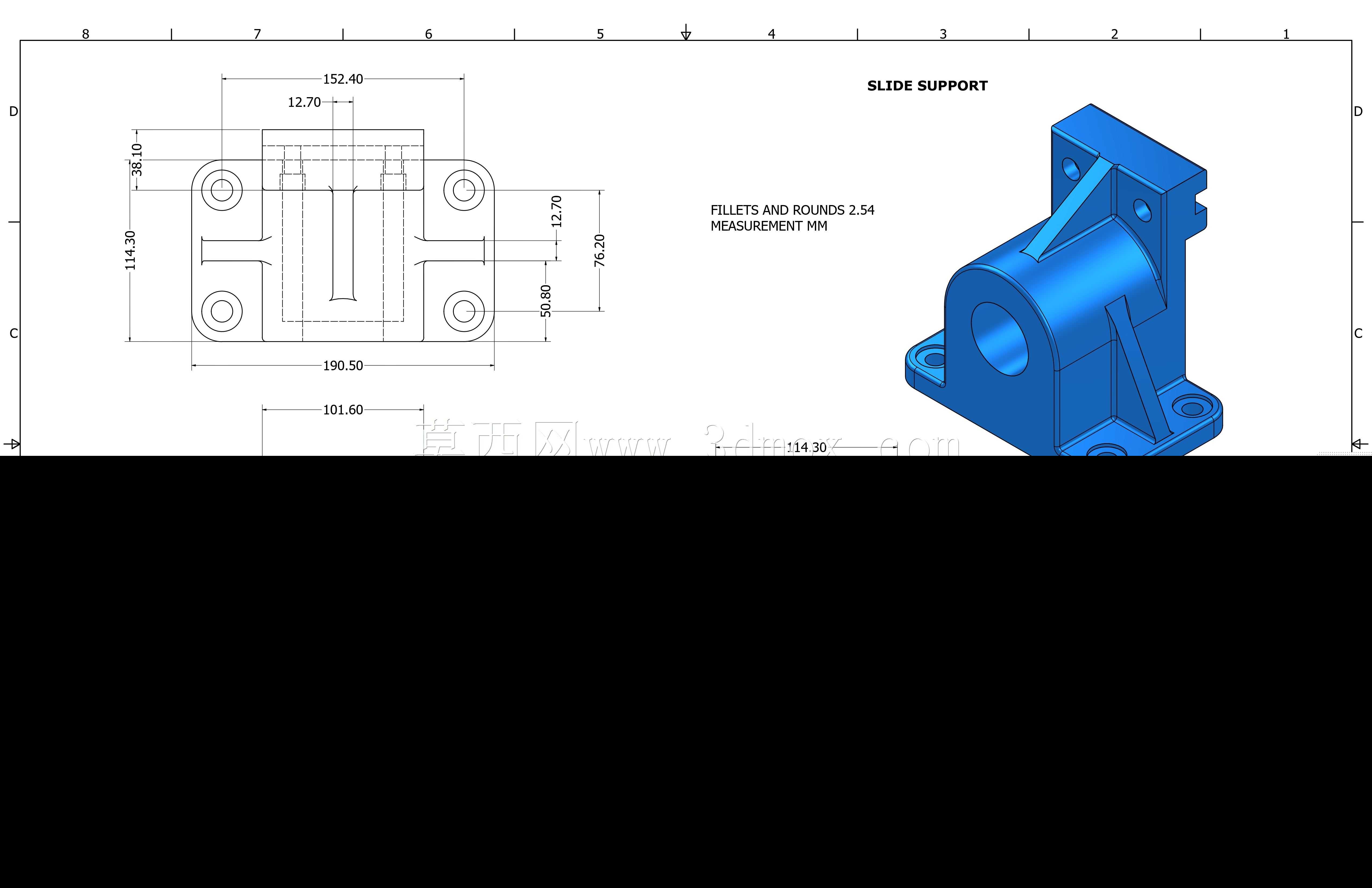 三维CAD基本练习/滑动支架/Soporte deslizante/Autodesk Inventor Pro