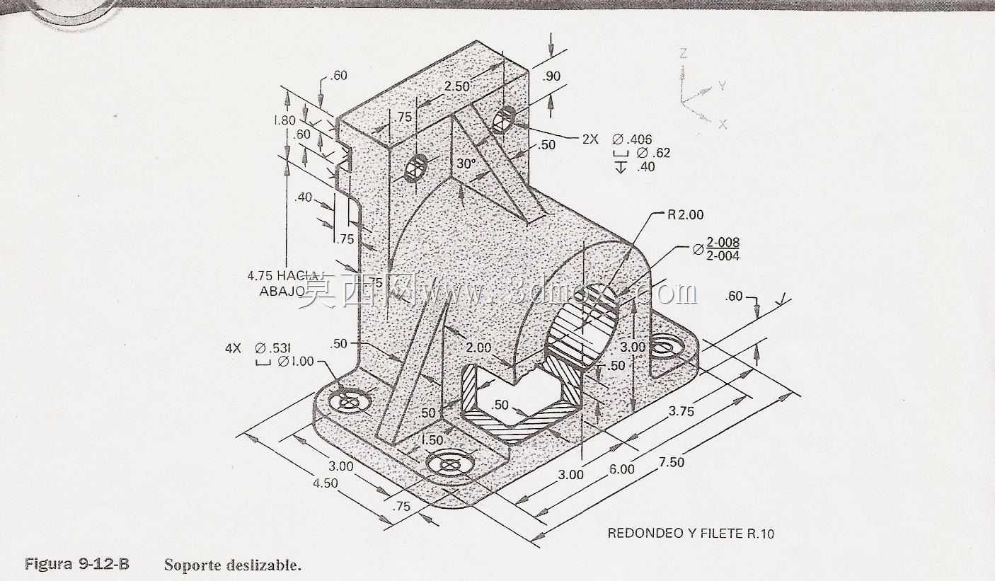 ��άCAD������ϰ/����֧��/Soporte deslizante/Autodesk Inventor Pro