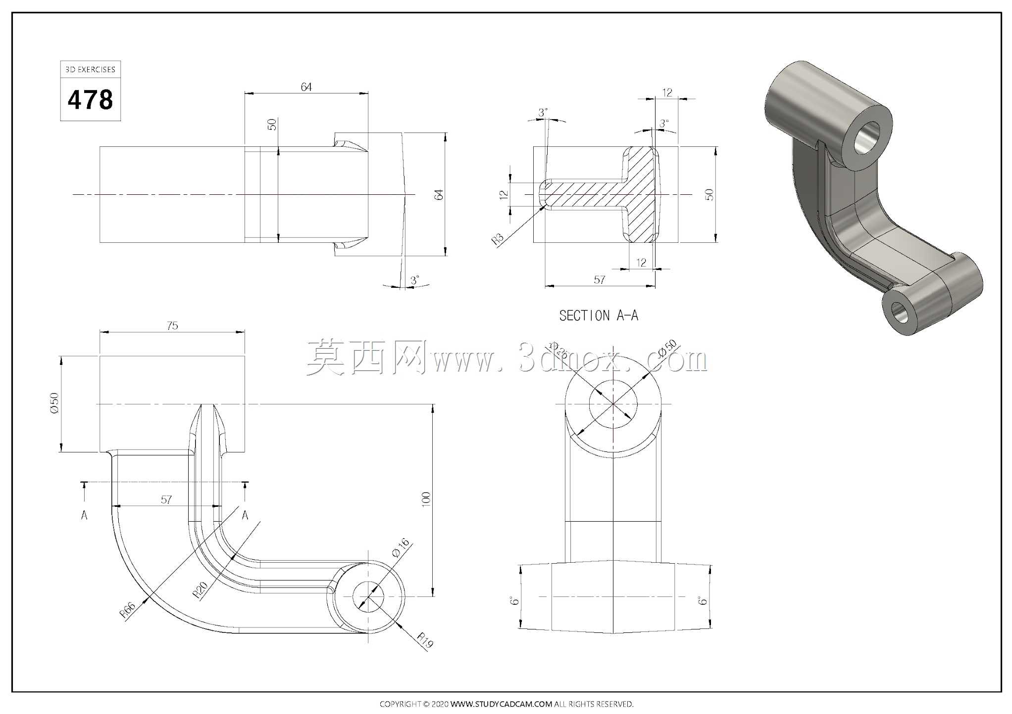 Studycadcam三维CAD练习478/Autodesk Inventor Pro