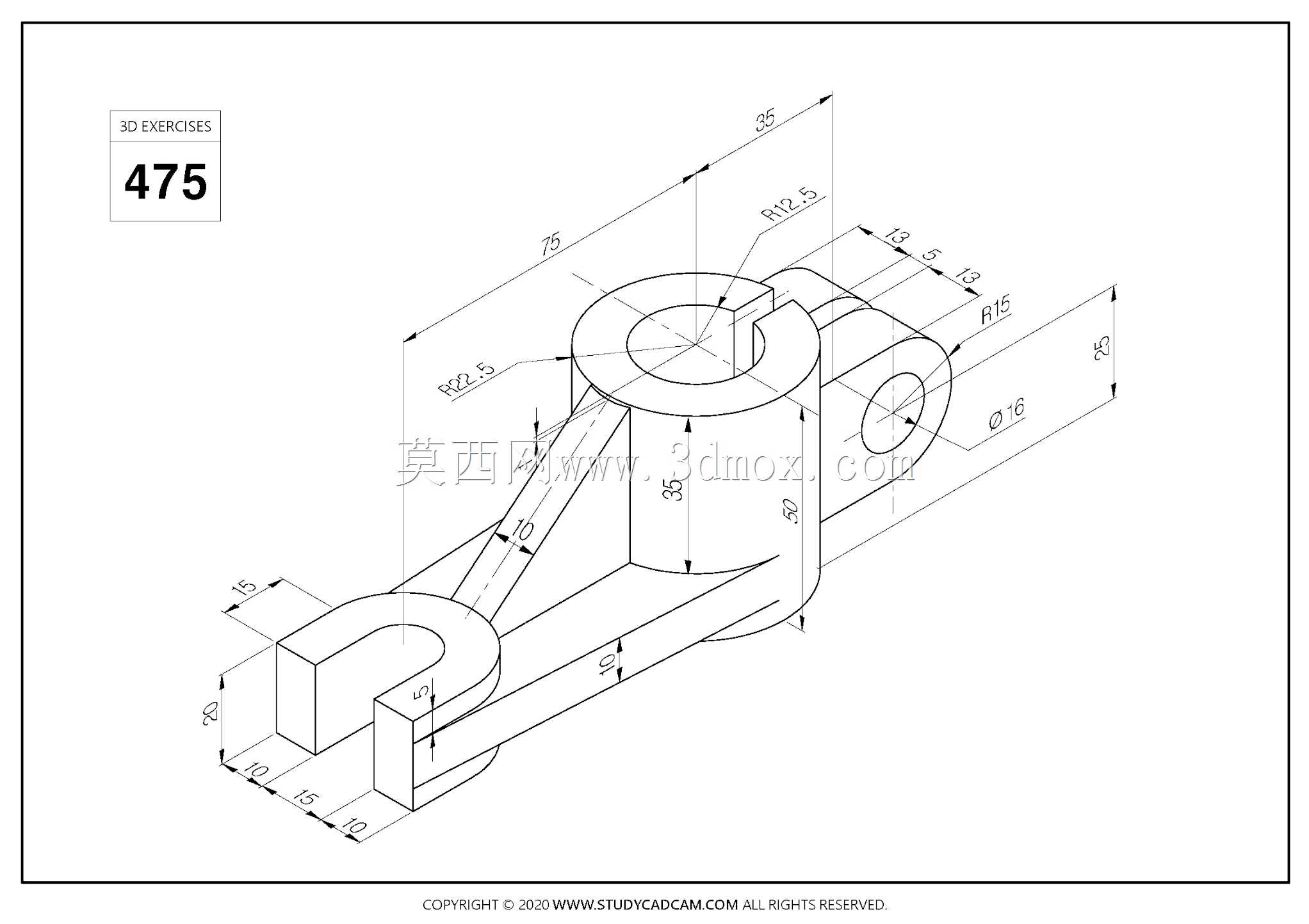 Studycadcam三维CAD练习475/Autodesk Inventor Pro