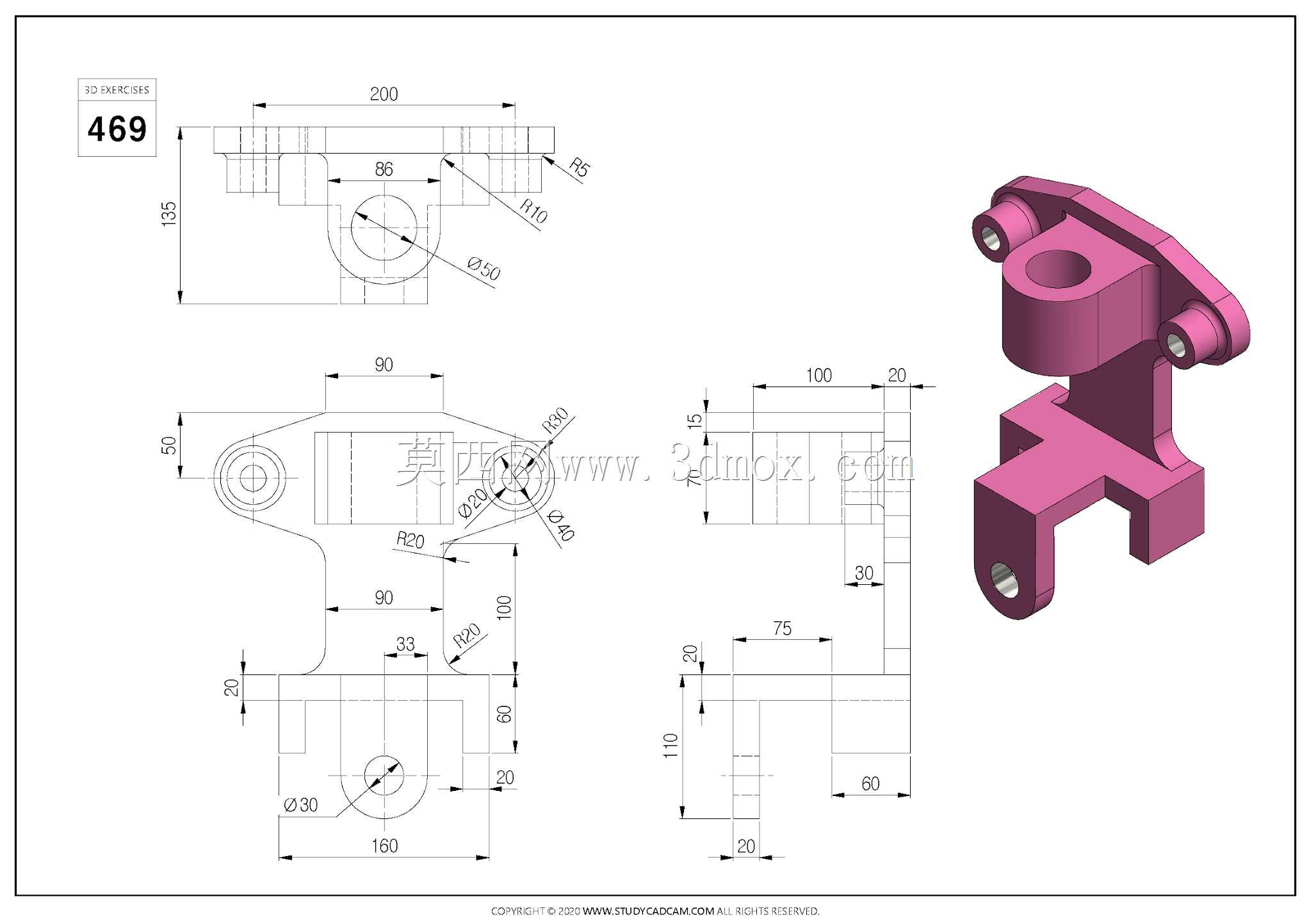 Studycadcam三维CAD练习469/Autodesk Inventor Pro