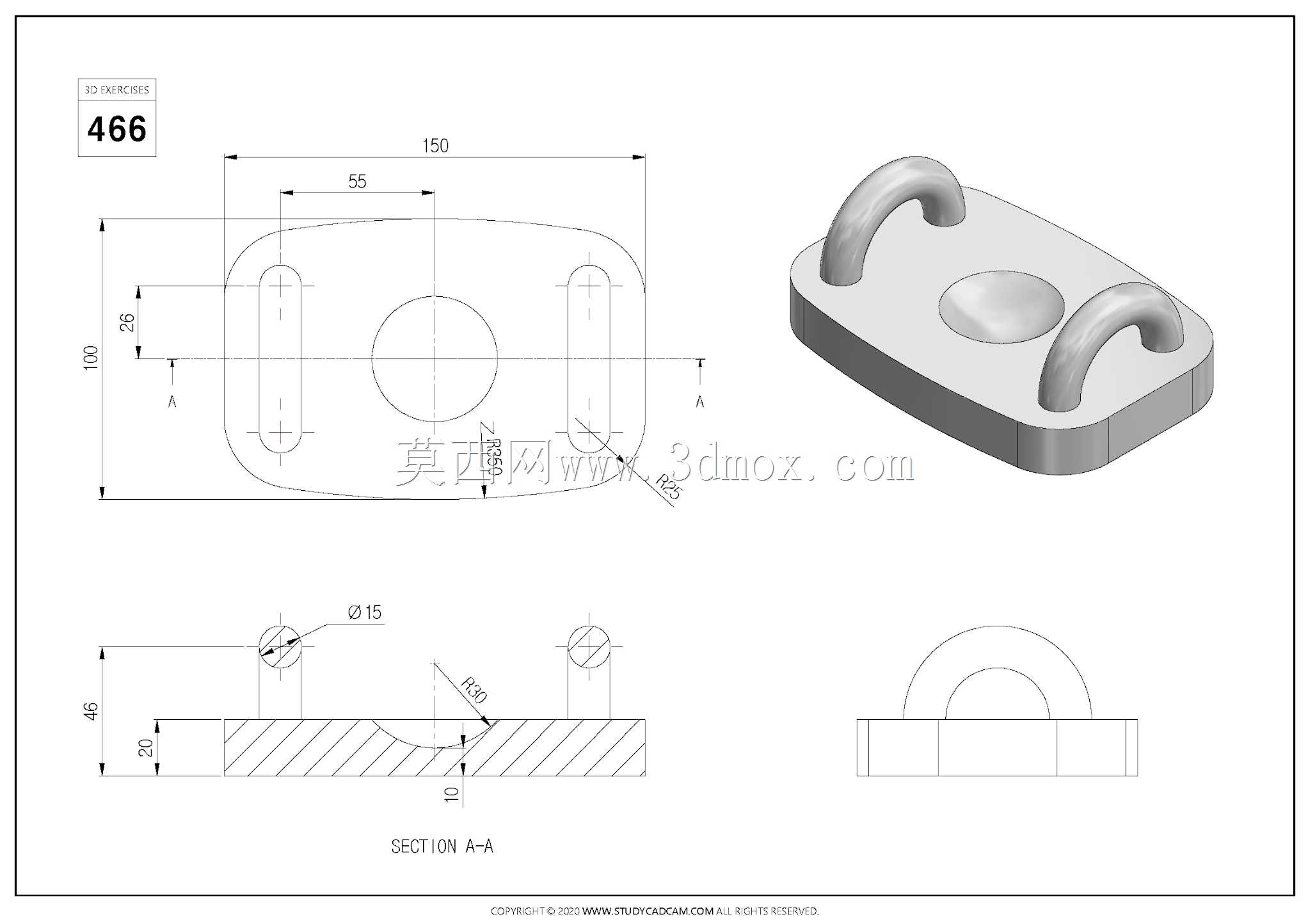 Studycadcam三维CAD练习466/Autodesk Inventor Pro