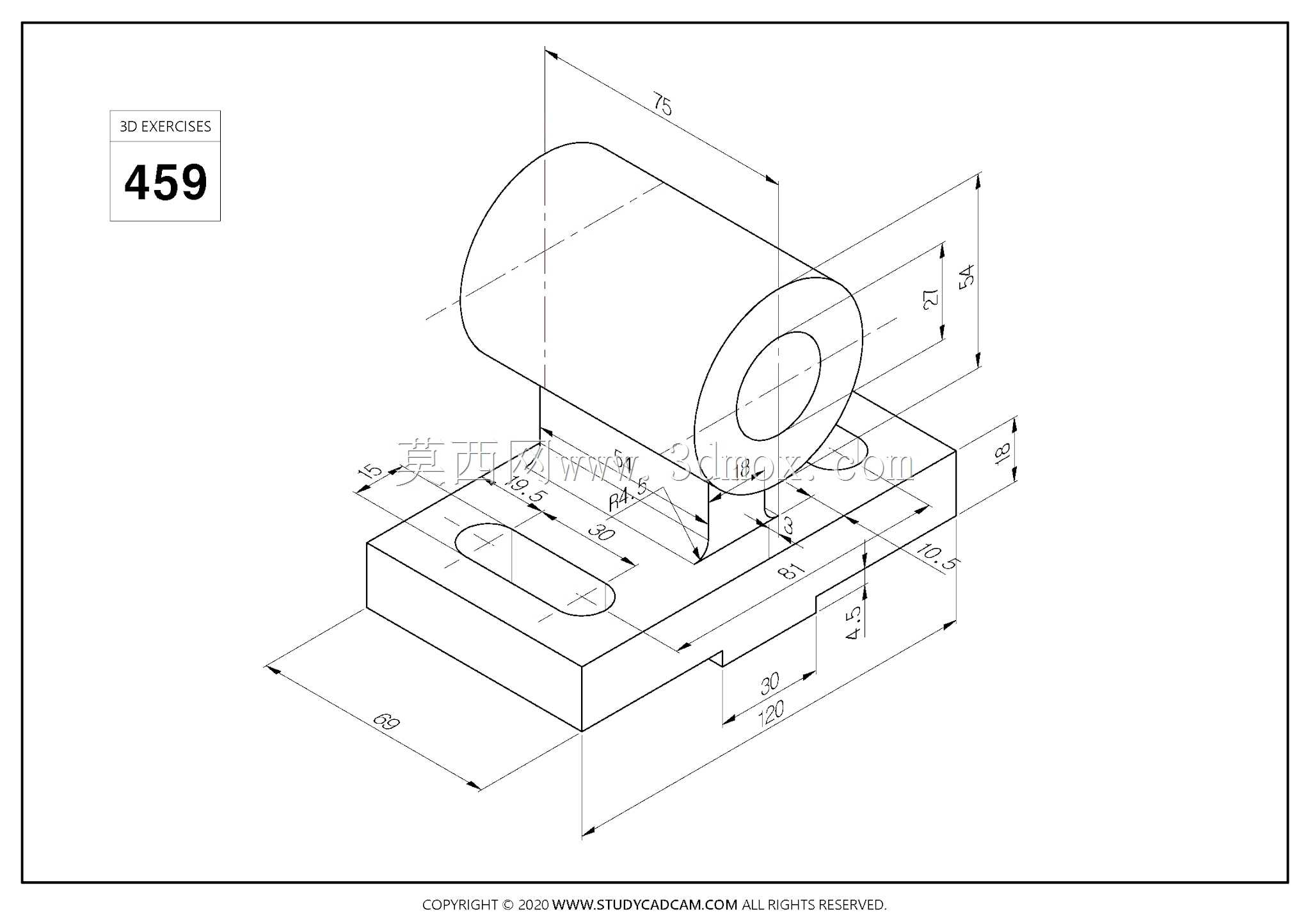 Studycadcam三维CAD练习459/Autodesk Inventor Pro