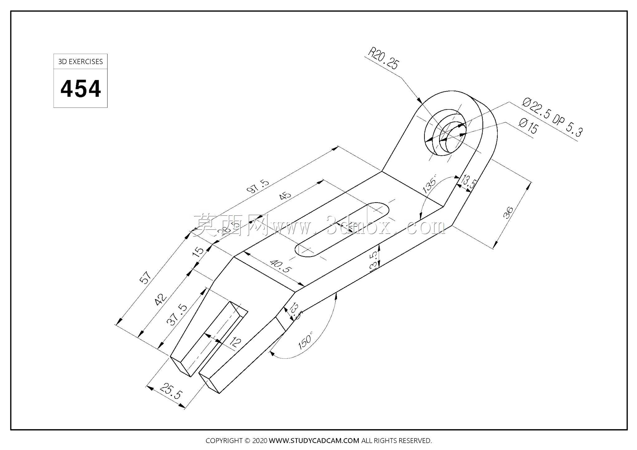 Studycadcam三维CAD练习454/Autodesk Inventor Pro
