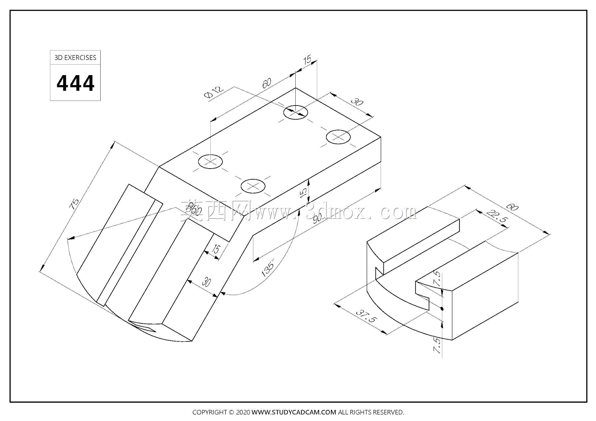 Studycadcam三维CAD练习444/导向支架/Autodesk Inventor Pro