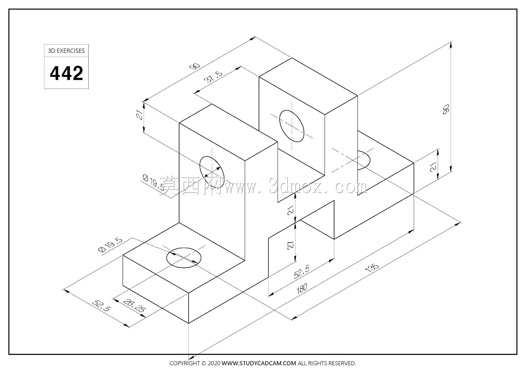 Studycadcam三维CAD练习442/Autodesk Inventor Pro