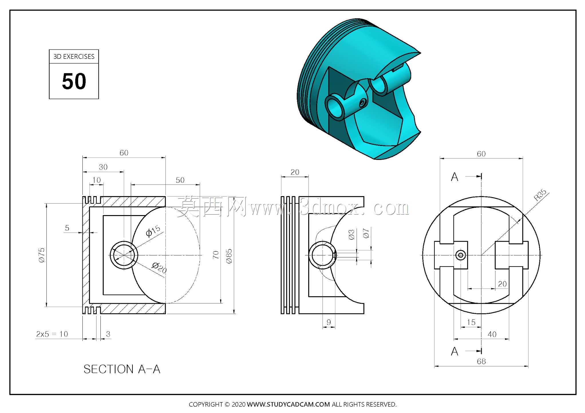 Studycadcam��άCAD��ϰ50/Autodesk Inventor Pro