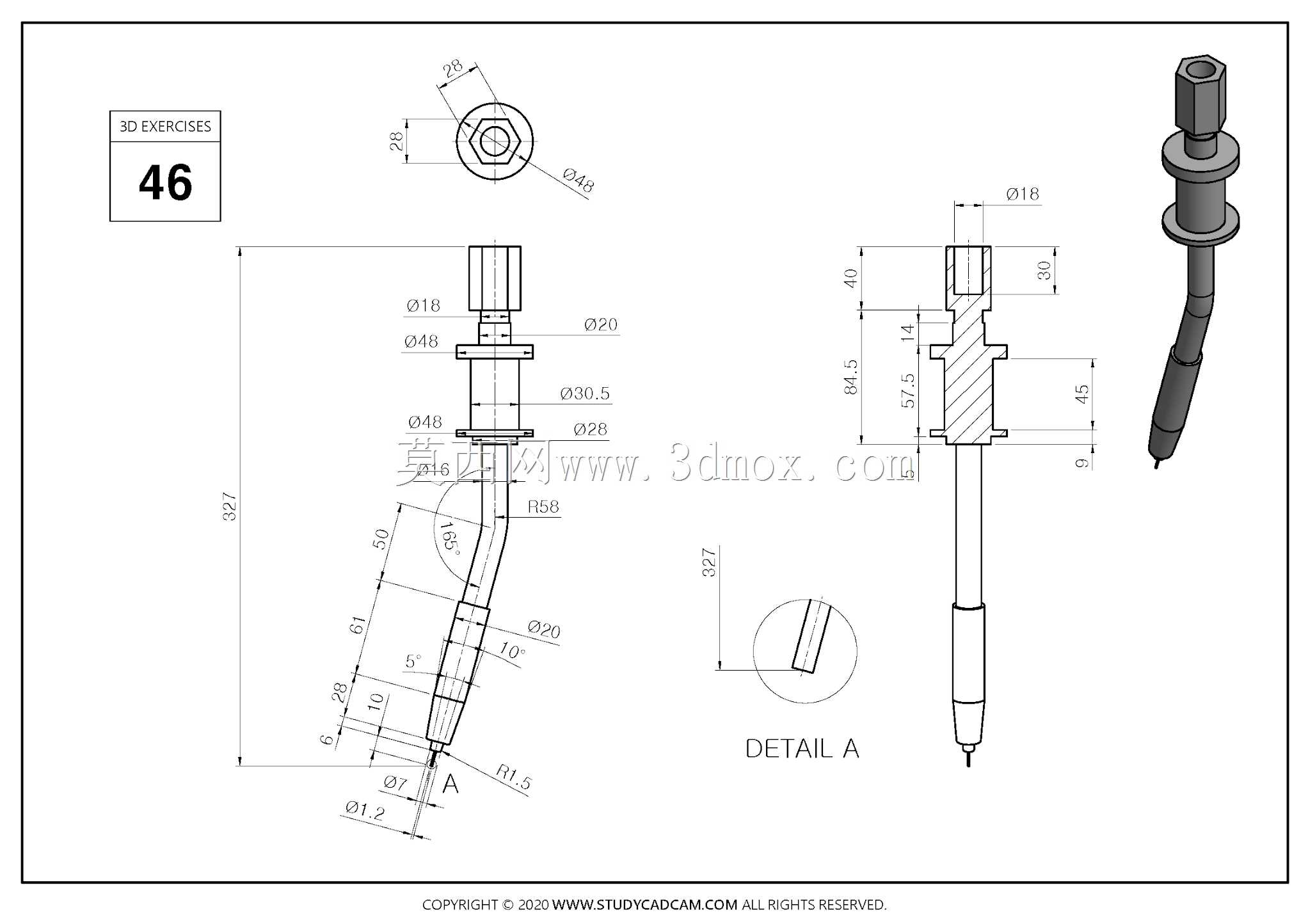 Studycadcam三维CAD练习46 Autodesk Inventor Pro