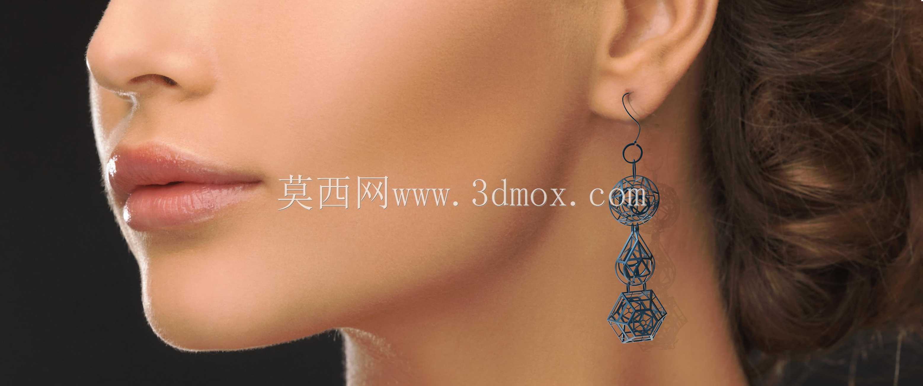 宝石切割线耳环