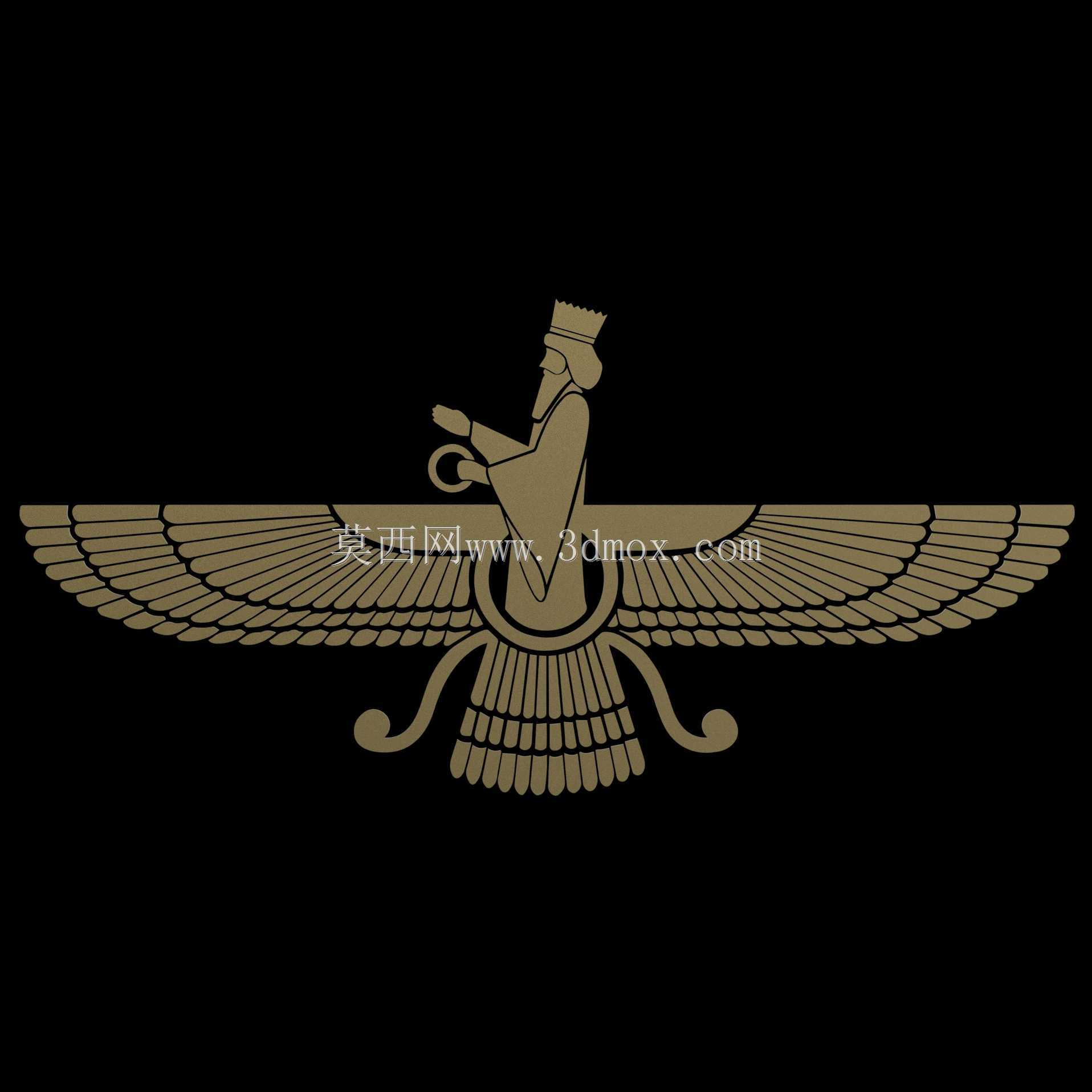Faravahar 雕像 - 3D 模型