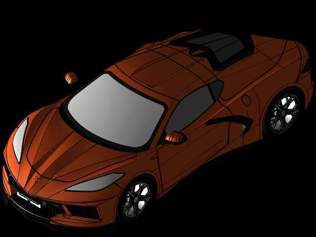 雪佛兰 Corvette Stingray C8 2024 - 复制品。