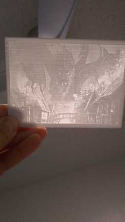 史矛革摧毁长湖镇(《霍比特人》) - Lithophane