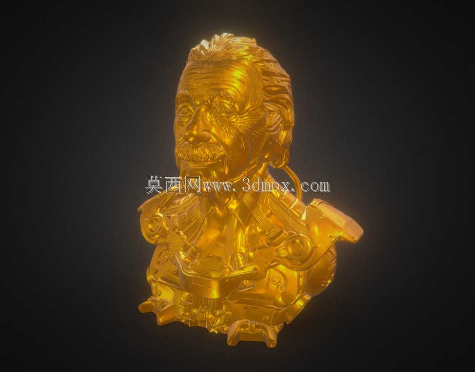 半机械人阿尔伯特·爱因斯坦:连接科学与技术 | 3D模型