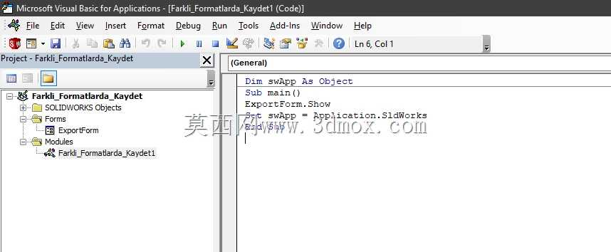 SOLIDWORKS 导出宏