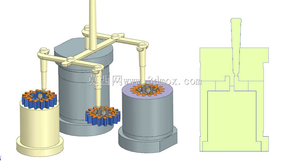 塑料齿轮模具(3 PLATEMOLD\u0026齿轮嵌件)