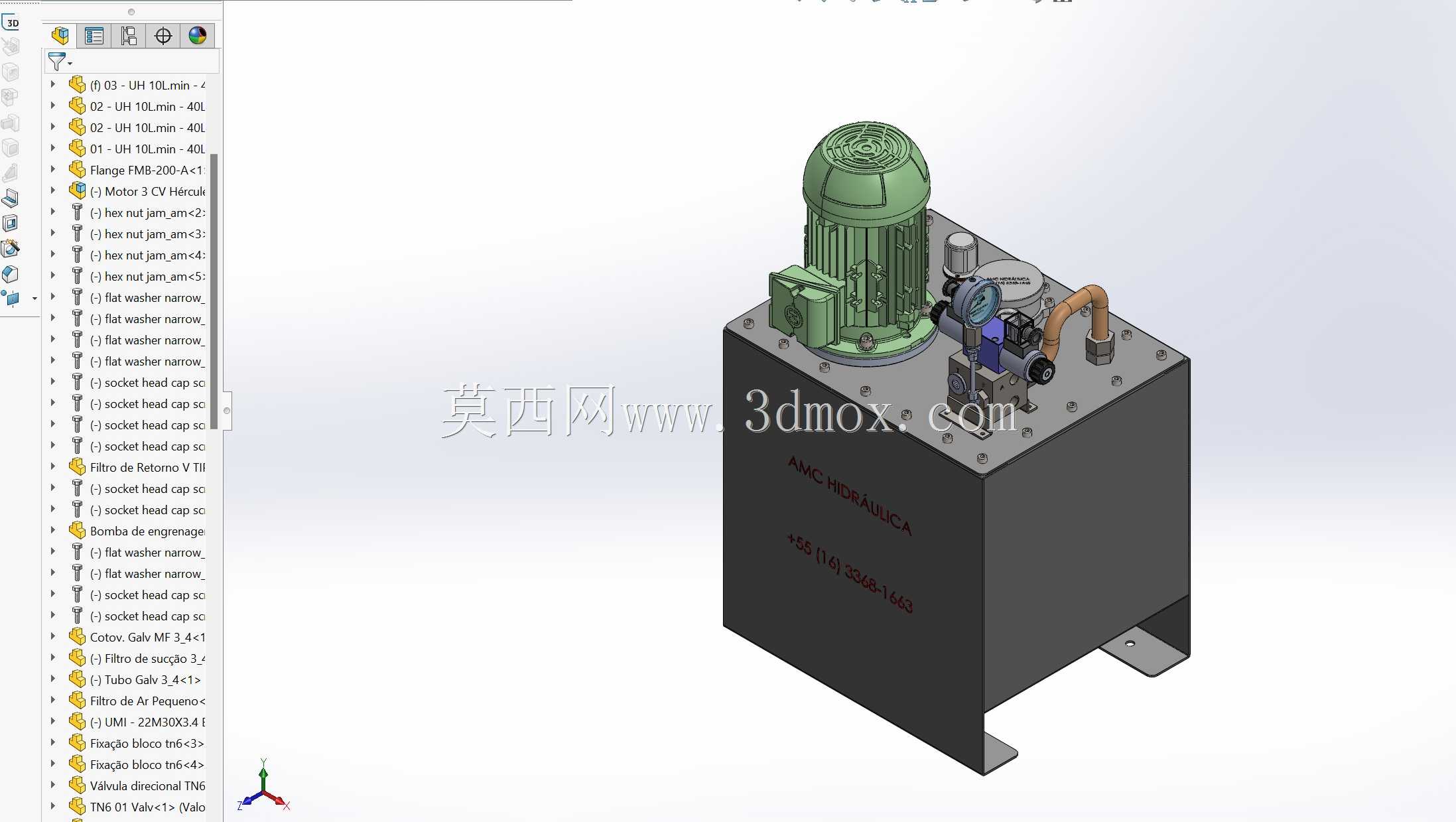 液压动力单元/液压单元 – 10L/min | 3HP | 80L 油箱