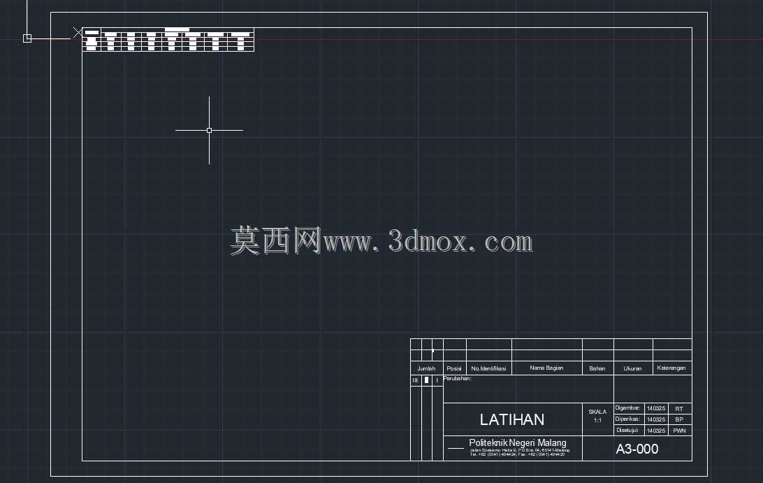 Etiket/Kepala Gambar Polinema Autocad