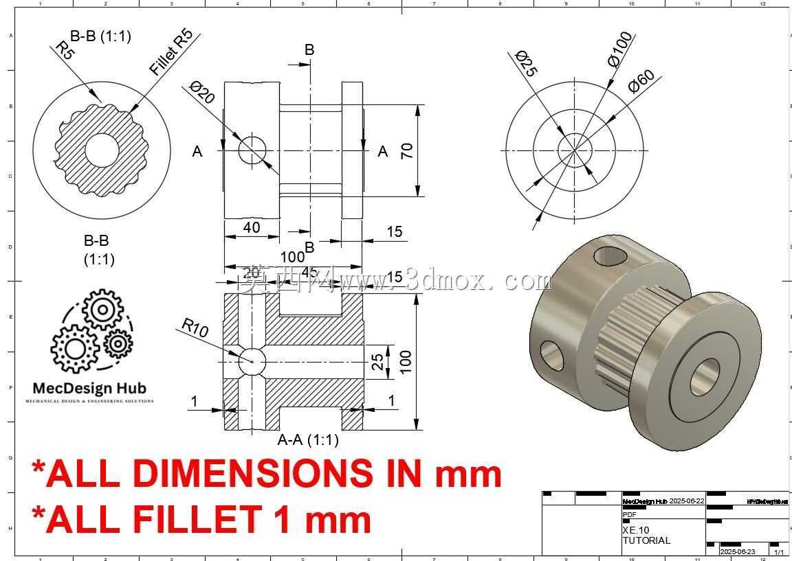 Fusion 360 初学者教程 - 练习 10(初学者分步指南!)#mecdesignhub