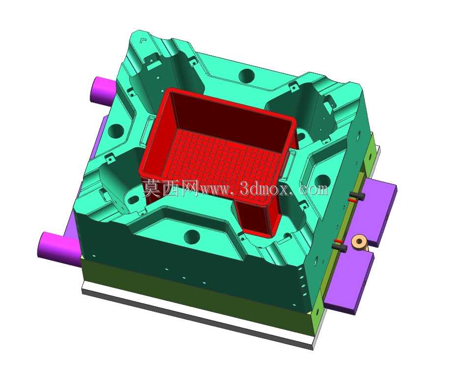 4种周转箱3D模具设计图
