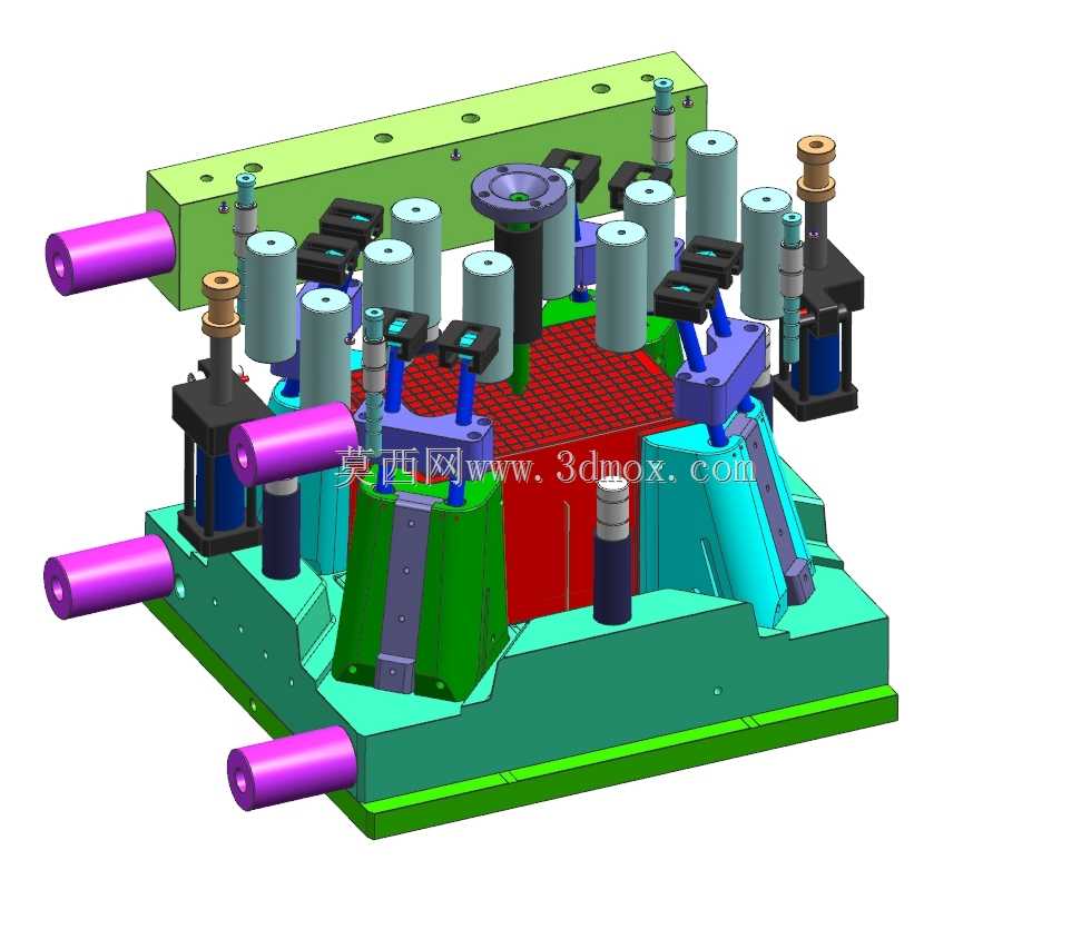 4种周转箱3D模具设计图