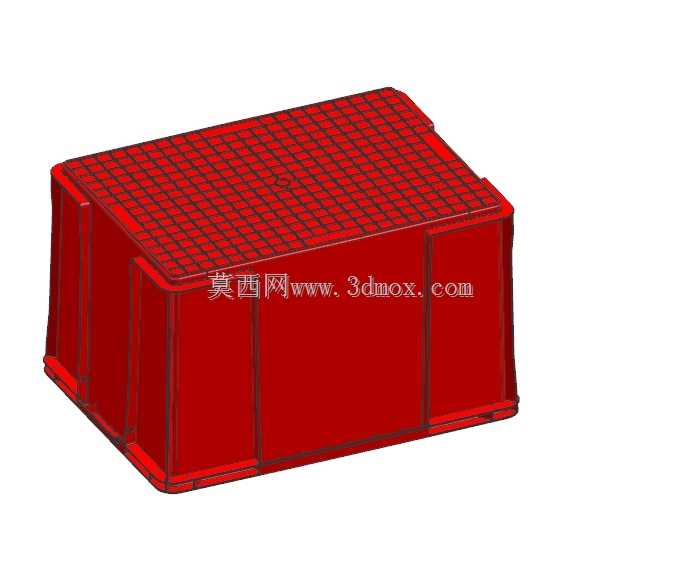 4种周转箱3D模具设计图