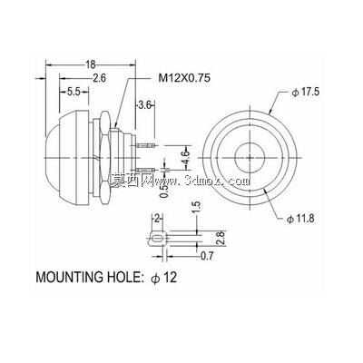 IC184-PBS-33B-DC184-12mm-��ť-��ɫ