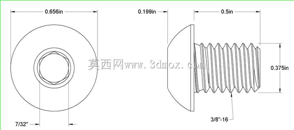 3/8-16 x 1/2\" BHCS