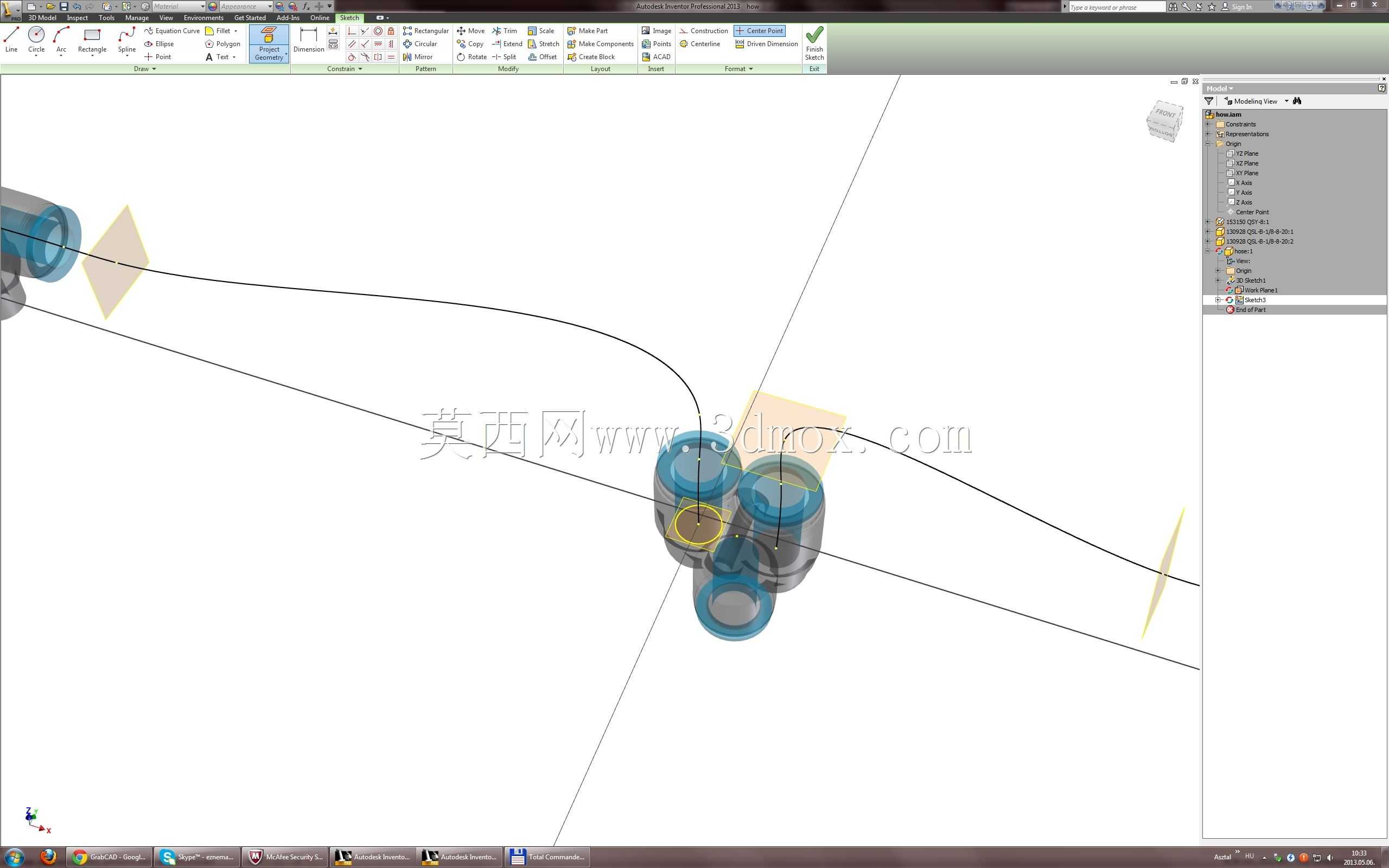 教程:如何使用 Autodesk Inventor 制作柔性软管/电线