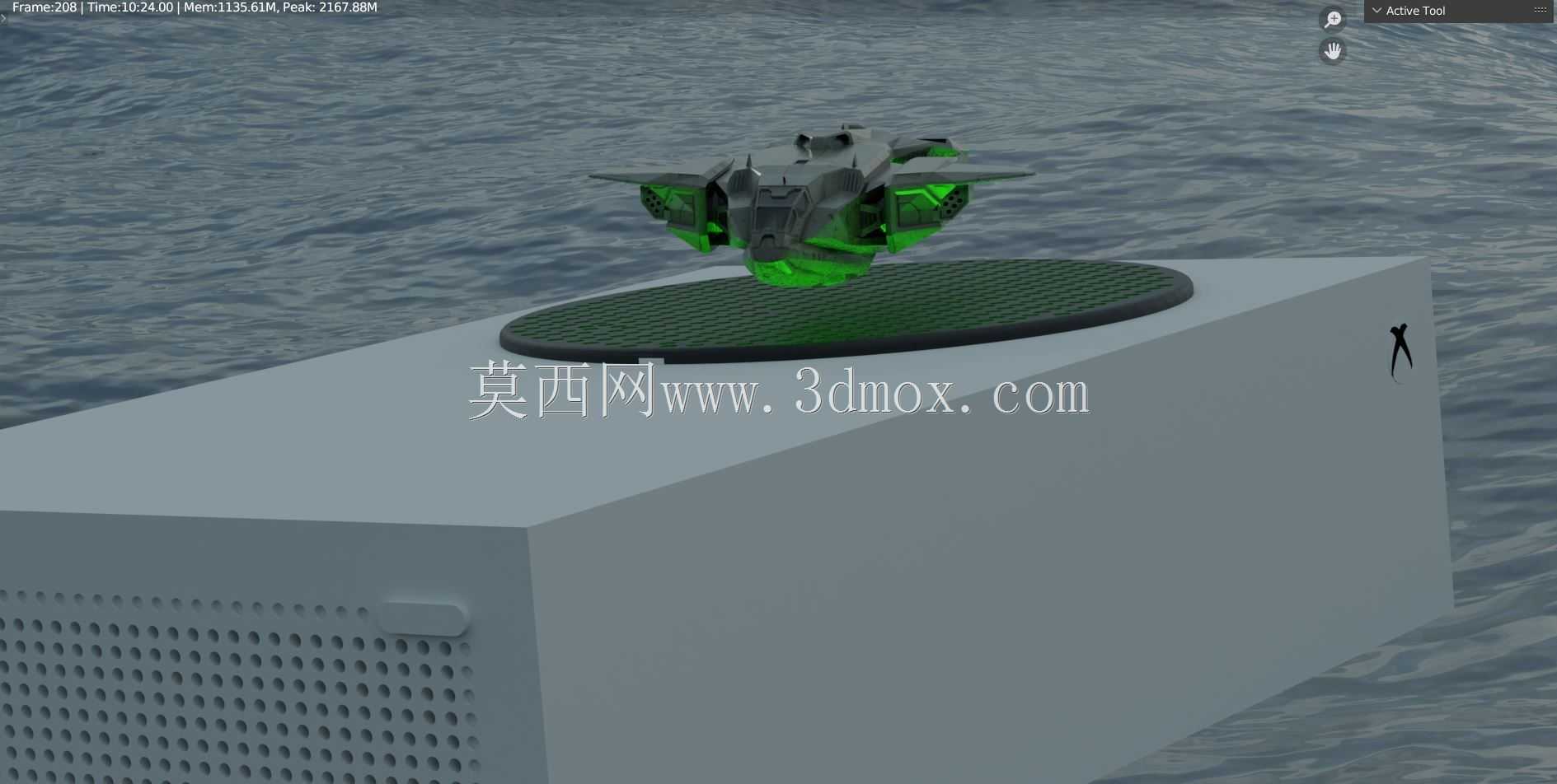 Xbox 光晕飞船漂浮在水面上