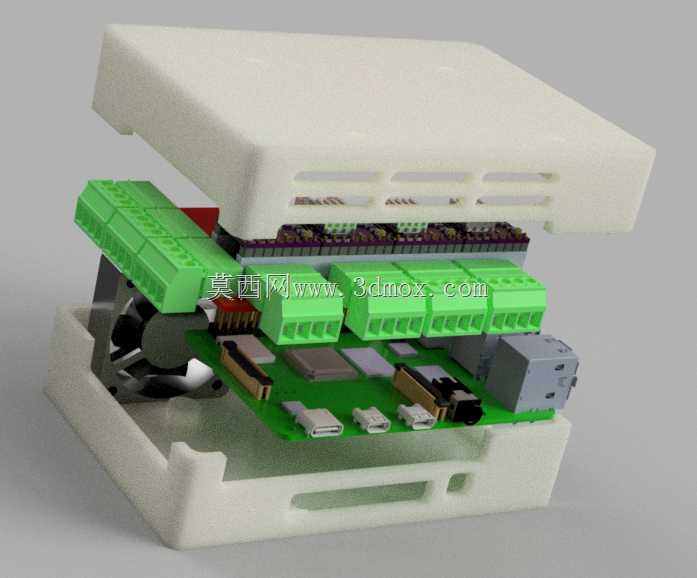 Raspberry Pi V4/Protoner CNC帽子外壳