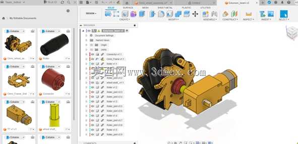 Fusion 360 Mecanum���֡�Omni����