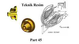 Solidworks 教程 Ex 45 Avara Kasnak 模型,来自 Teknik Resim 的几何形状