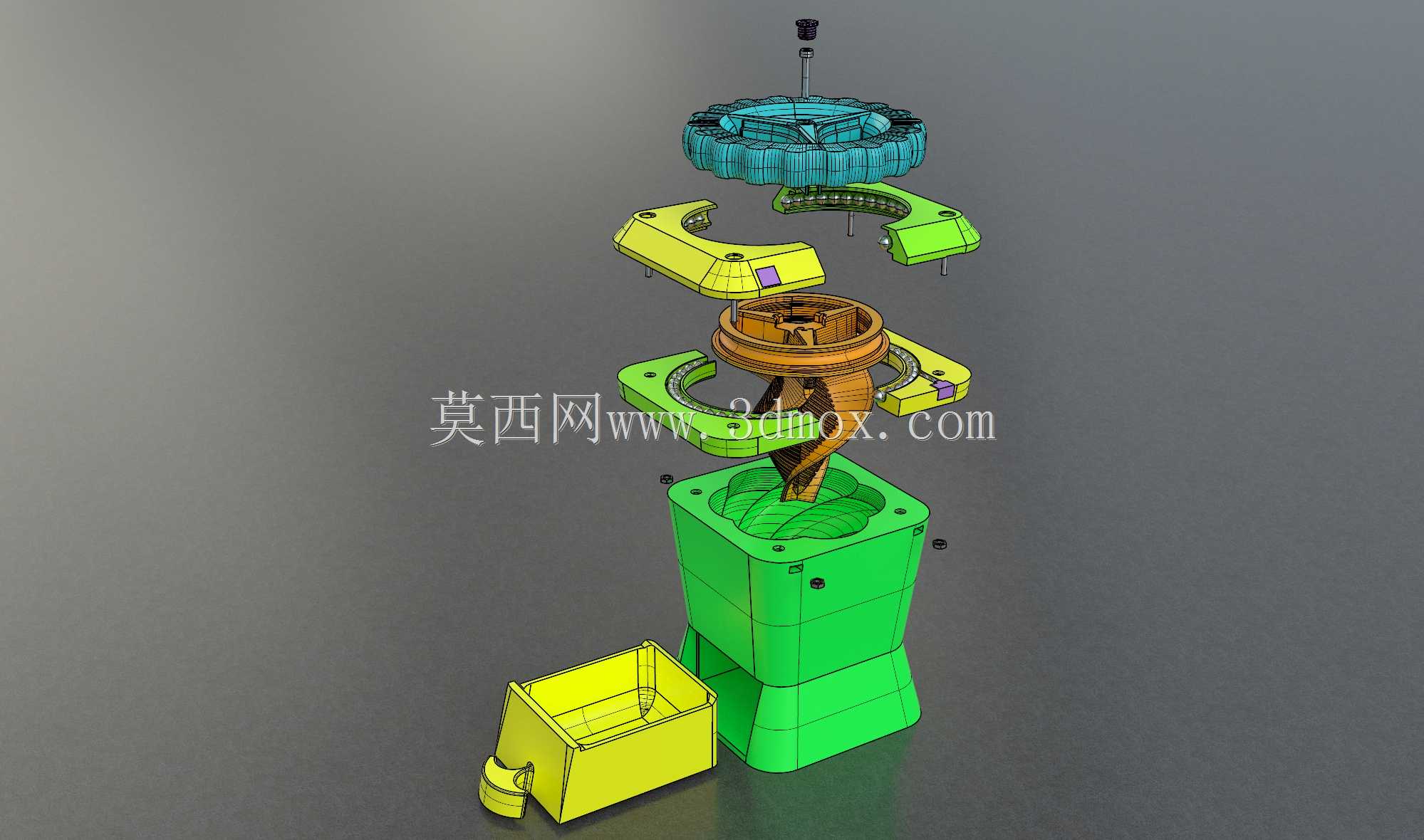 草药台风 - 3D打印旋风式粉碎杂草研磨器
