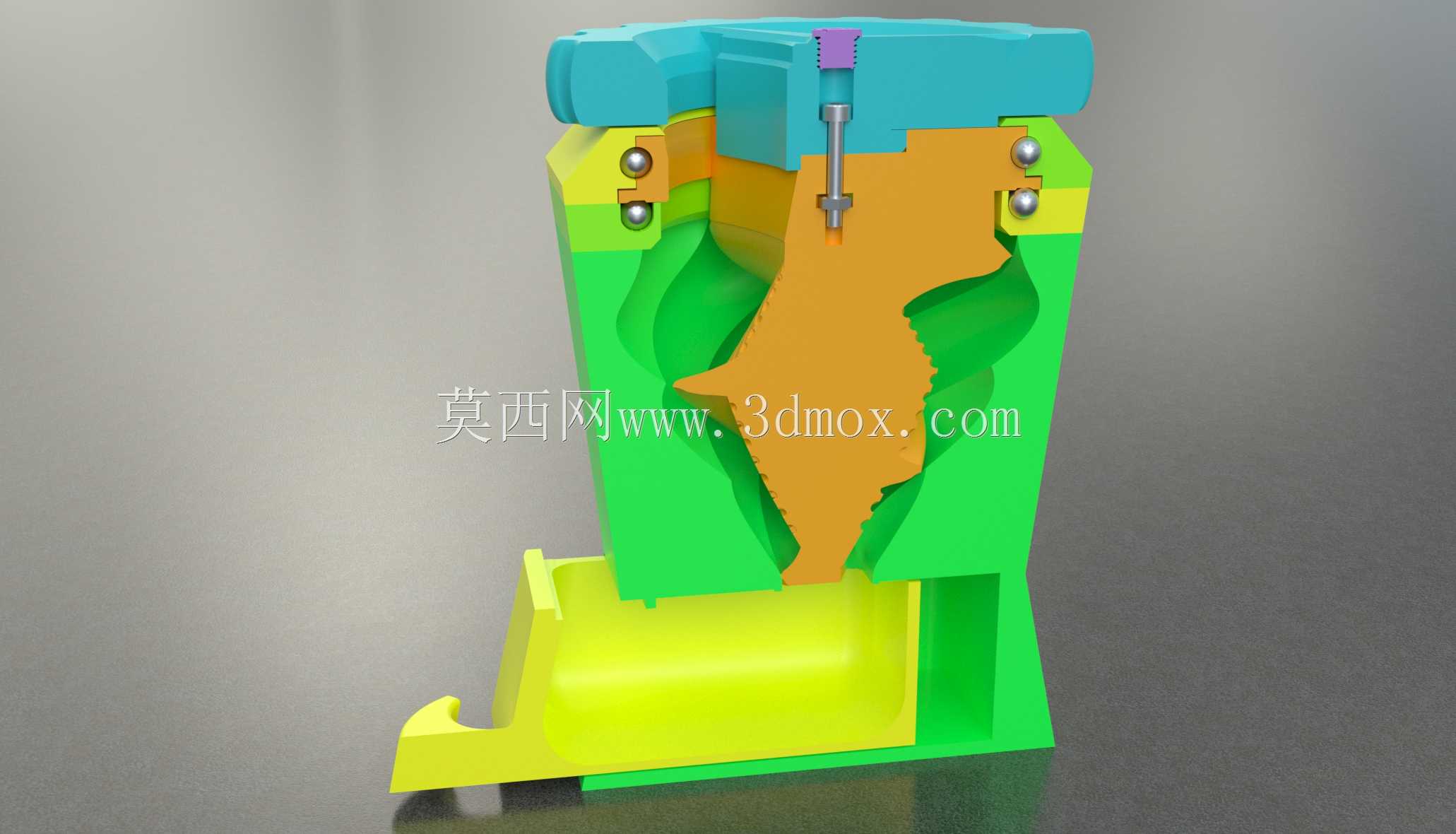 草药台风 - 3D打印旋风式粉碎杂草研磨器
