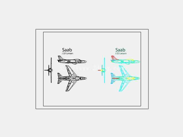Saab J 32 Lansen 2D ���