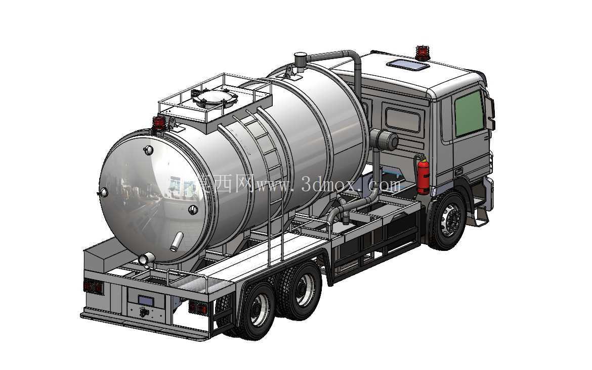 ????废水真空车:一项教育工程研究! CAD模型