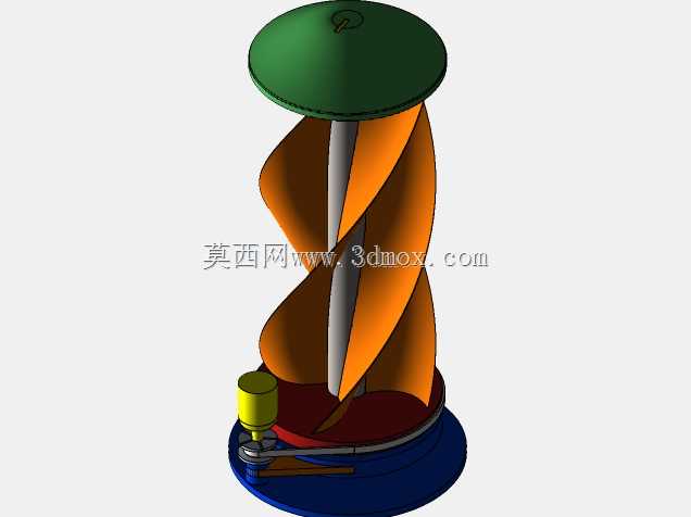 solidworks 2020中带有ani,ation的风力涡轮机三维模型