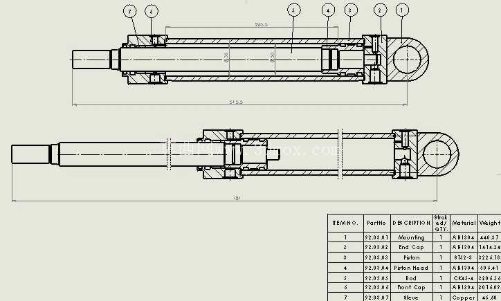 Һѹ�ף������� - ǰ��50x36x260mm