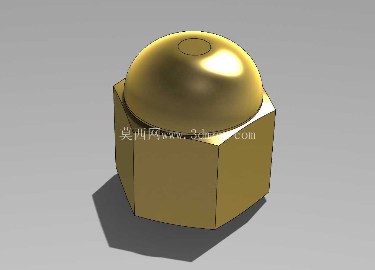 M4 六角圆顶盖螺母 6mm A/F