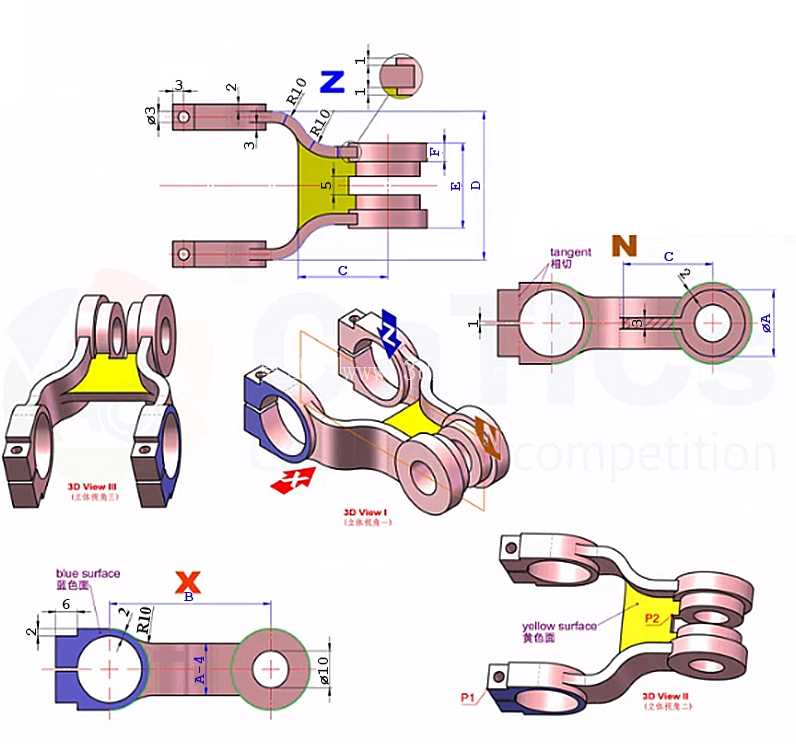 3D CAD基础练习 / CATICS 3D14-M04 / Autodesk Inventor Pro