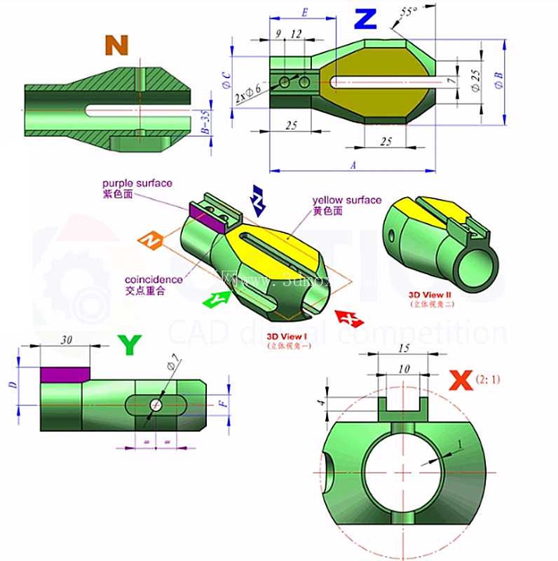 3D CAD 基础练习 / CATICS 3D14-M03/ Autodesk Inventor Pro
