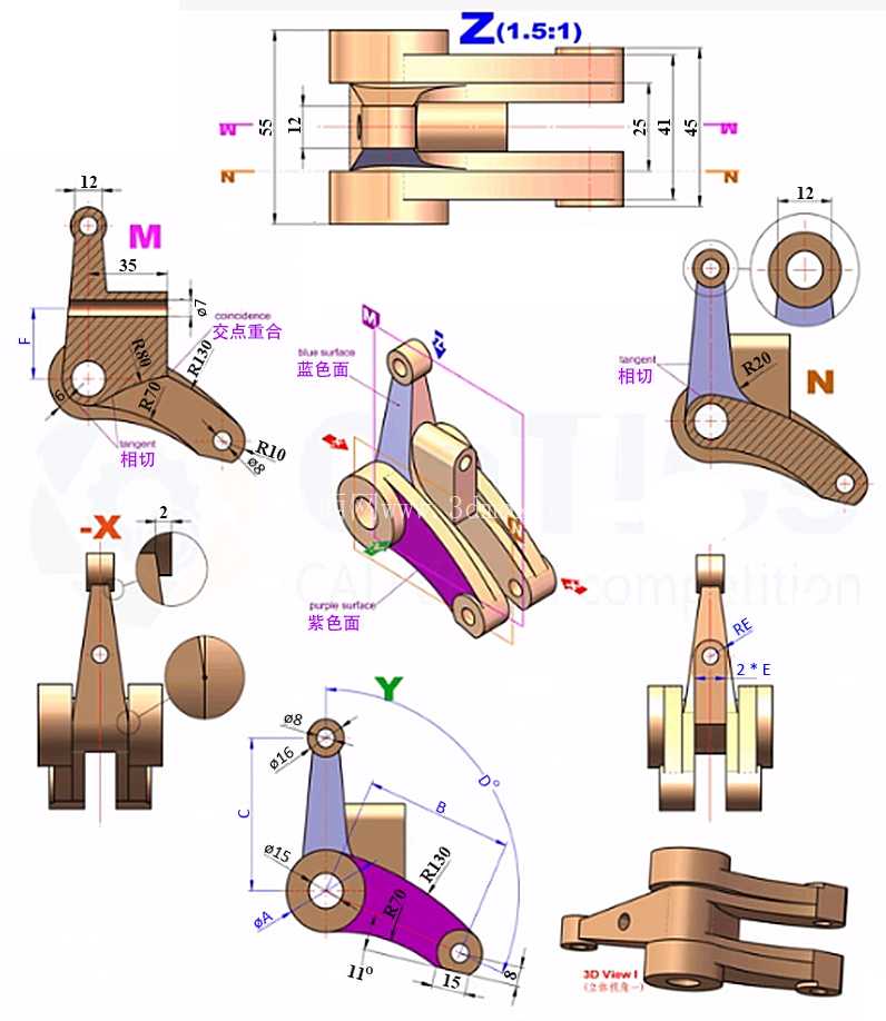 3D CAD������ϰ / CATICS 3D14-M07/Lever/ Autodesk Inventor Pro