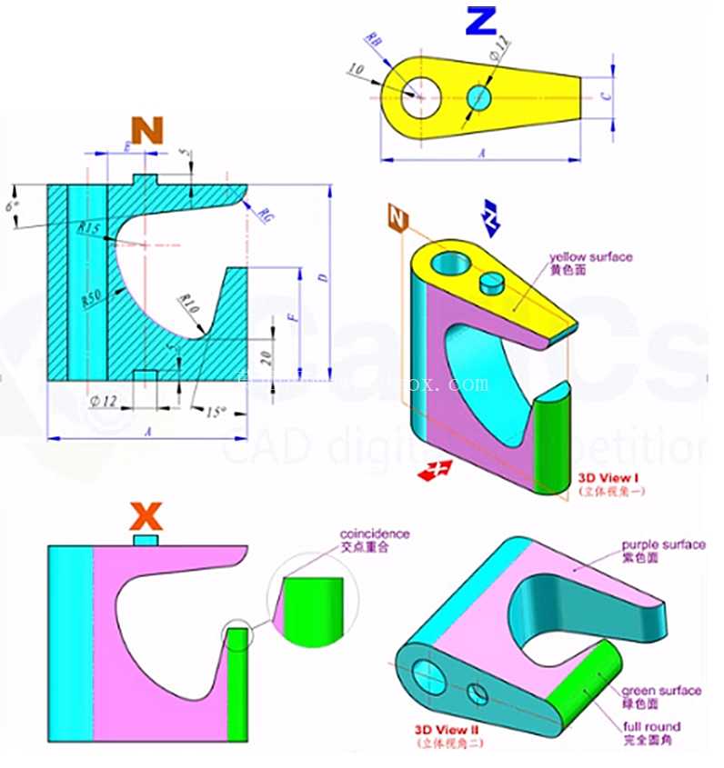 3D CAD基础练习 / CATICS 3D14-M02 / Autodesk Inventor Pro