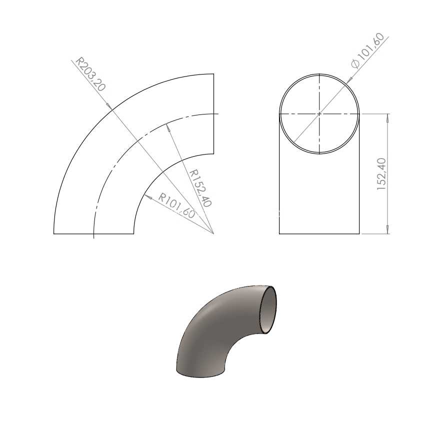 CONEX?O COTOVELO CURVA 90° 4\" ?101.6mm