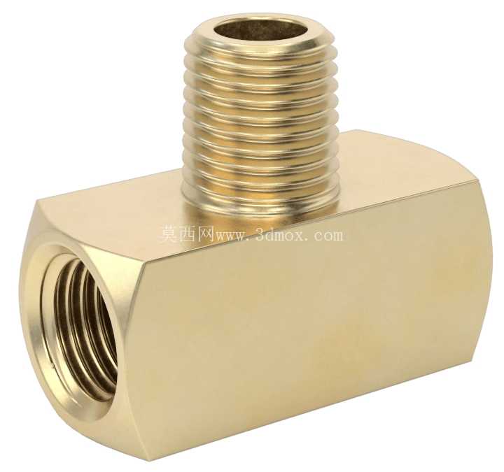 1/4\" MNPT X 2X FNPT 黄铜三通接头
