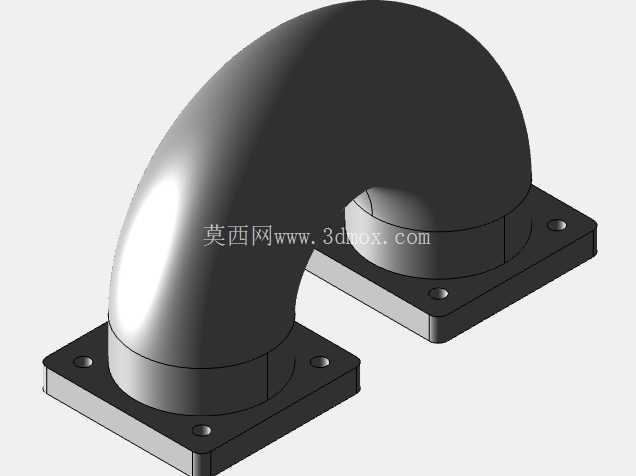 工业管道用法兰弯头和U型弯头的3D模型