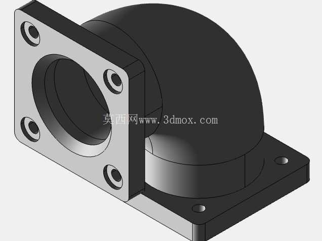 工业管道用法兰弯头和U型弯头的3D模型